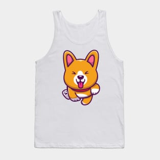 Cute Corgi Running Tank Top